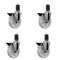 Service Caster 5'' Nylon Swivel 1-5/8'' Expanding Stem Caster Set with Brake, 4PK SCC-EX20S514-NYS-PLB-158-4 - alternate 1